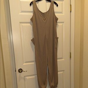 Stylish Tan Sleeveless Jumpsuit